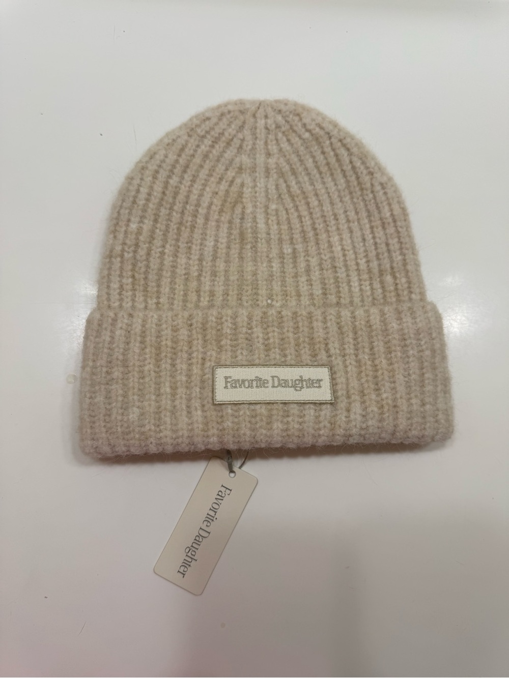 Favorite Daughter Ribbed Knit Beanie - Cream